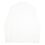 LACOSTE Mens White Long Sleeve Plain L Cotton Polo Shirt Classic Style