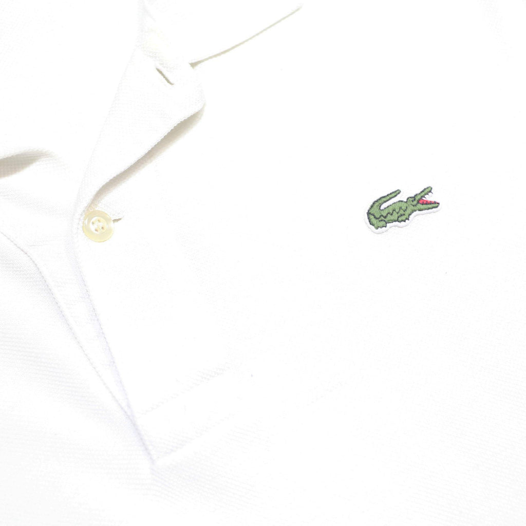 LACOSTE Mens White Long Sleeve Plain L Cotton Polo Shirt Classic Style