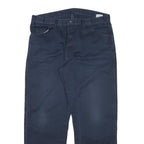 DICKIES Mens Cotton Blend Navy Relaxed Straight Trousers W34 L28 Workwear Zip