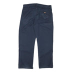 DICKIES Mens Cotton Blend Navy Relaxed Straight Trousers W34 L28 Workwear Zip