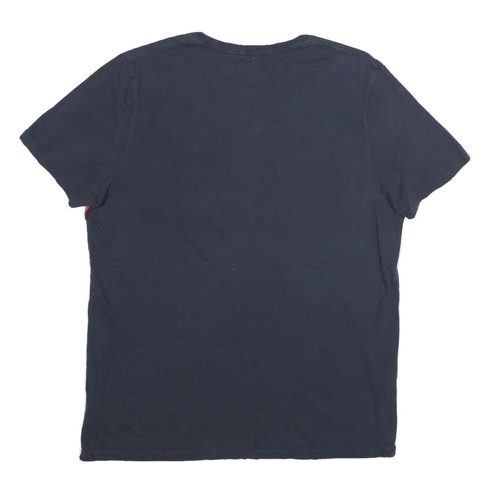 NAUTICA Mens Blue & Red Cotton Graphic T-Shirt L Short Sleeve Crew Neck