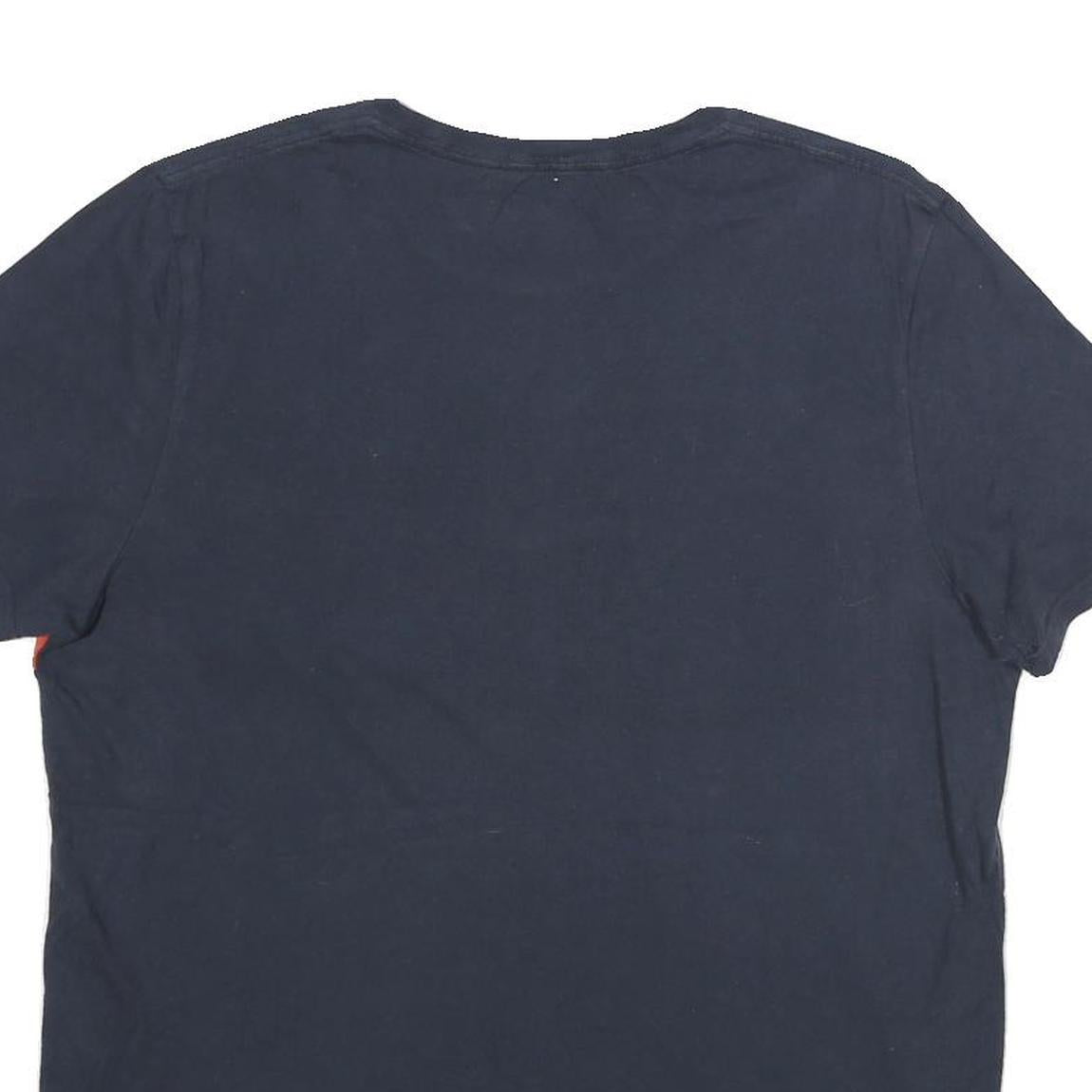 NAUTICA Mens Blue & Red Cotton Graphic T-Shirt L Short Sleeve Crew Neck