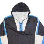 WILSON Lightweight Mens Anorak Jacket Black Hooded Colourblock L