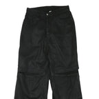 Womens Black Regular Fit Wide-Leg Denim Jeans W30 L30 Casual Zip Closure