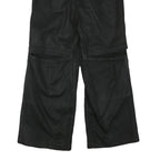 Womens Black Regular Fit Wide-Leg Denim Jeans W30 L30 Casual Zip Closure