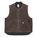 CARHARTT Mens Brown & Black Workwear Zip Jacket L Cotton Blend Durable