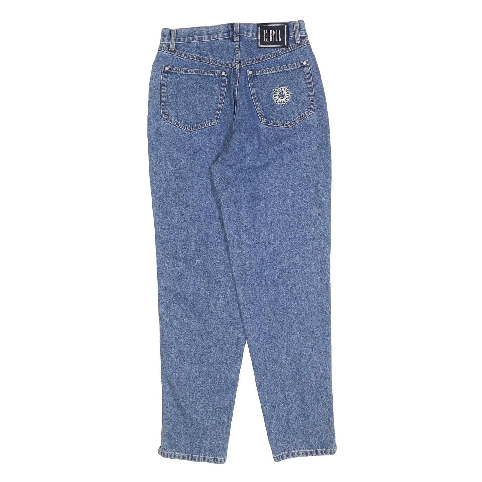 CIBYLL Womens Jeans Blue Regular Straight Denim Medium W26 L30 Classic Fit Zip