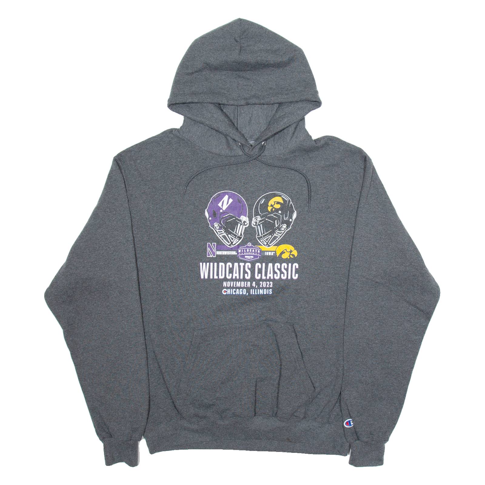 CHAMPION Wildcats Classic Mens Grey Hoodie USA L