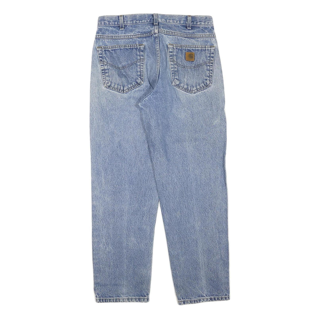 CARHARTT Womens Jeans Blue Regular Straight Denim Light W34 L29 Zip Casual