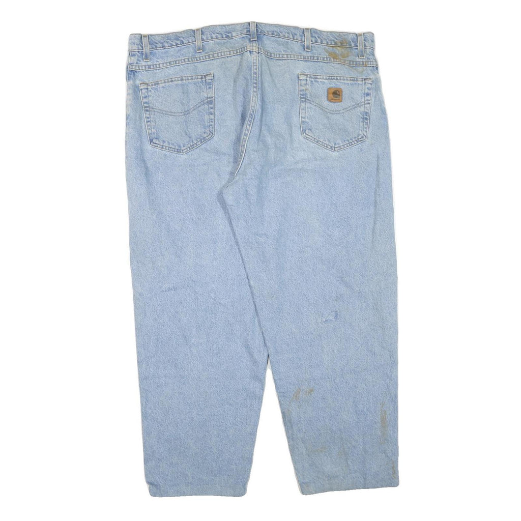 CARHARTT Mens Regular Fit Blue Denim Jeans W44 L28 Cotton Blend Zip