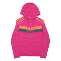 ADIDAS Womens Pink & Orange Zip Up Hoodie XS Sports Casual Sweatshirt