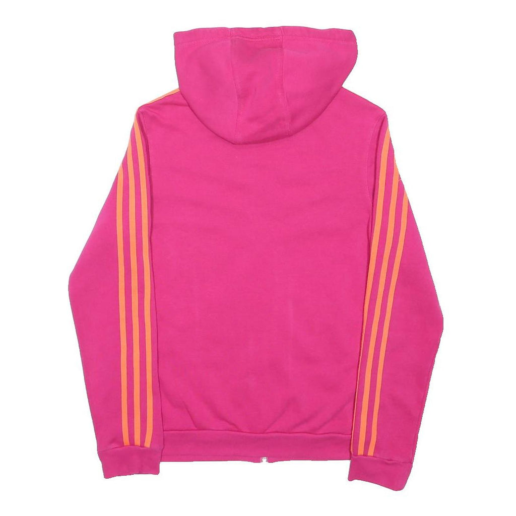 ADIDAS Womens Pink & Orange Zip Up Hoodie XS Sports Casual Sweatshirt
