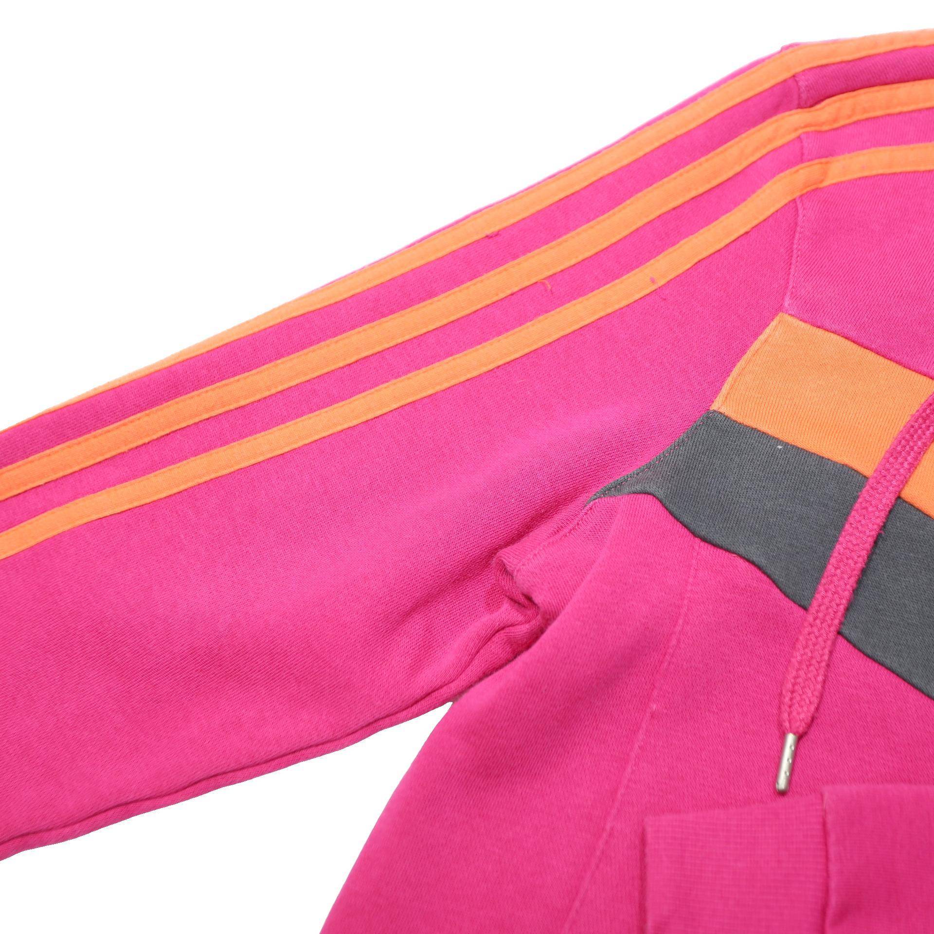 ADIDAS Womens Pink & Orange Zip Up Hoodie XS Sports Casual Sweatshirt