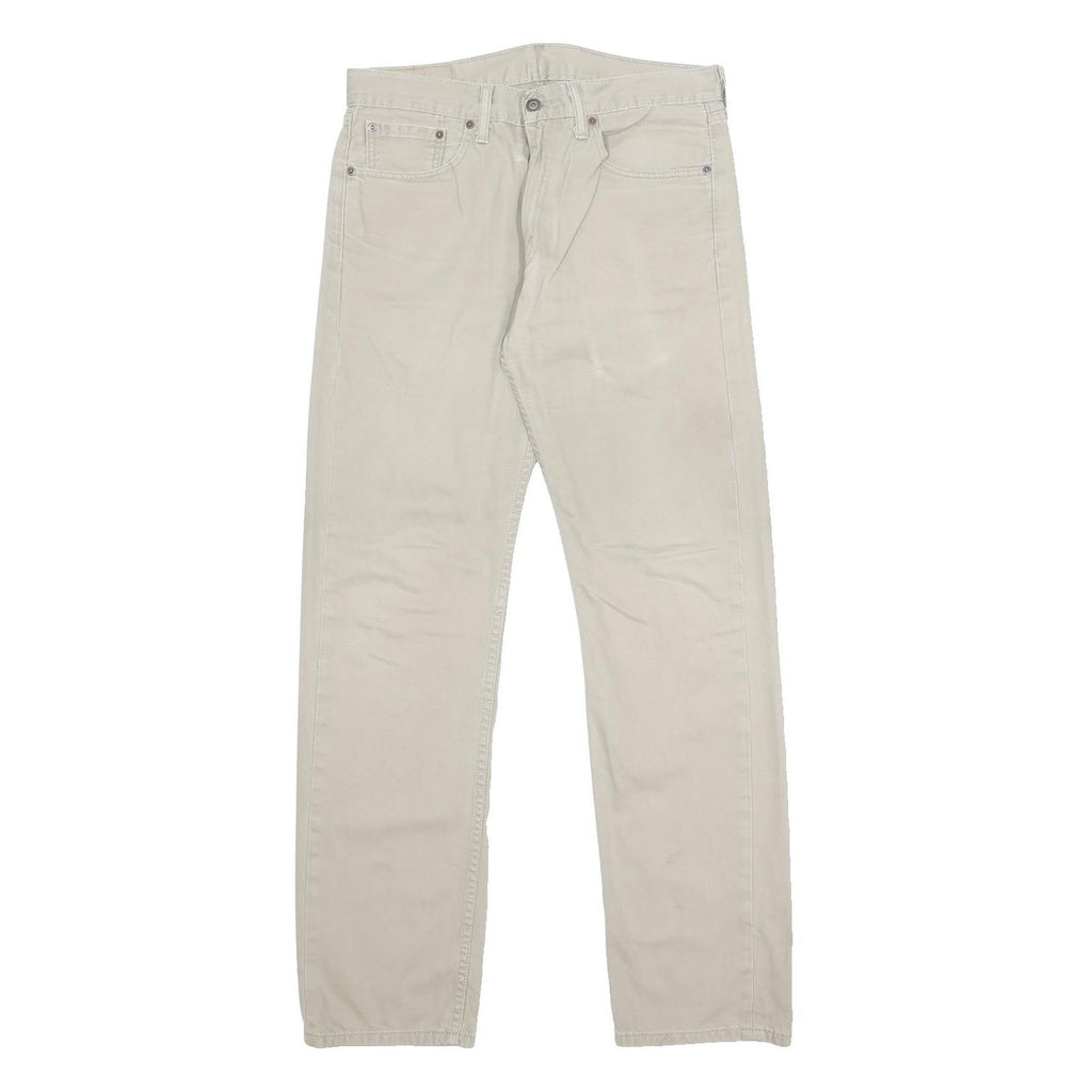 LEVI'S 505 Mens Jeans Beige Regular Straight Denim Medium W33 L34 Classic Fit