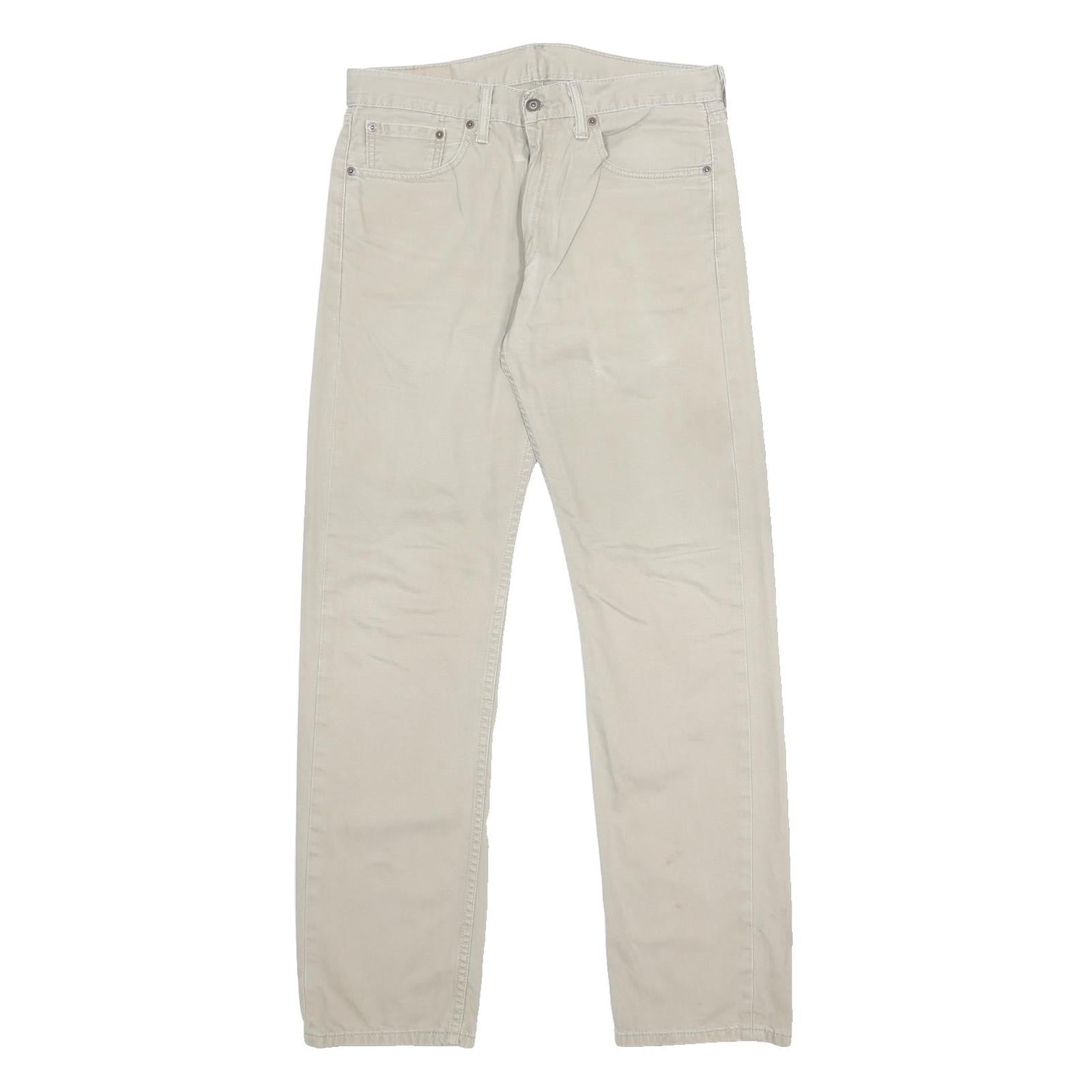 LEVI'S 505 Mens Jeans Beige Regular Straight Denim Medium W33 L34 Classic Fit