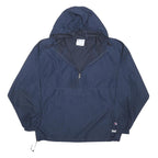 CHAMPION Mens Navy Blue Outdoor Half Zip Jacket M Polyester Blend Hooded