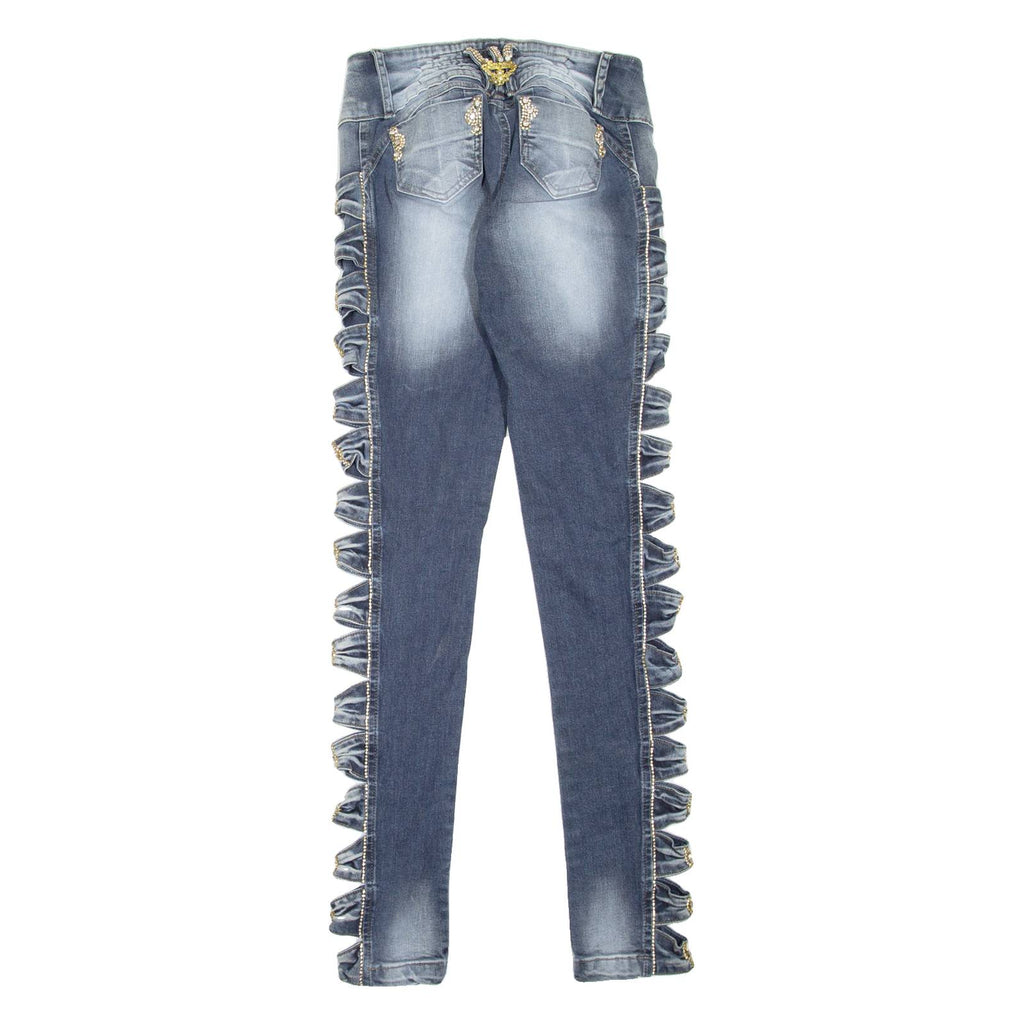 CARPAM Womens Jeans Blue Slim Skinny Stone Wash W26 L32