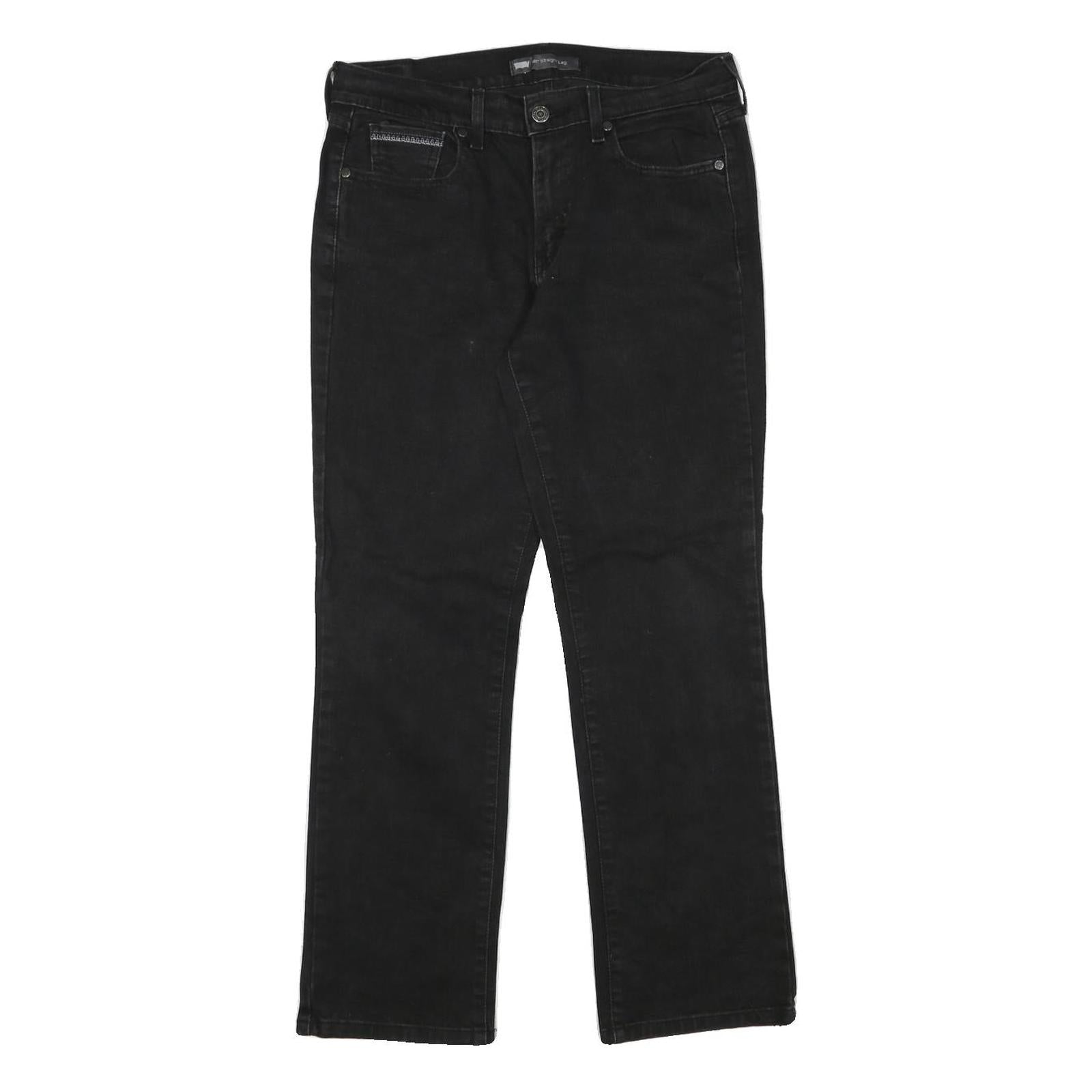 LEVI'S 505 Womens Black Regular Straight Denim W30 L28 Classic Fit Jeans