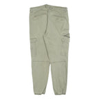 PULL & BEAR Womens Cotton Blend Slim Cargo Trousers Green W32 L27