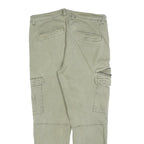 PULL & BEAR Womens Cotton Blend Slim Cargo Trousers Green W32 L27