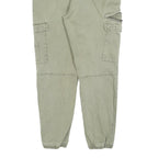 PULL & BEAR Womens Cotton Blend Slim Cargo Trousers Green W32 L27
