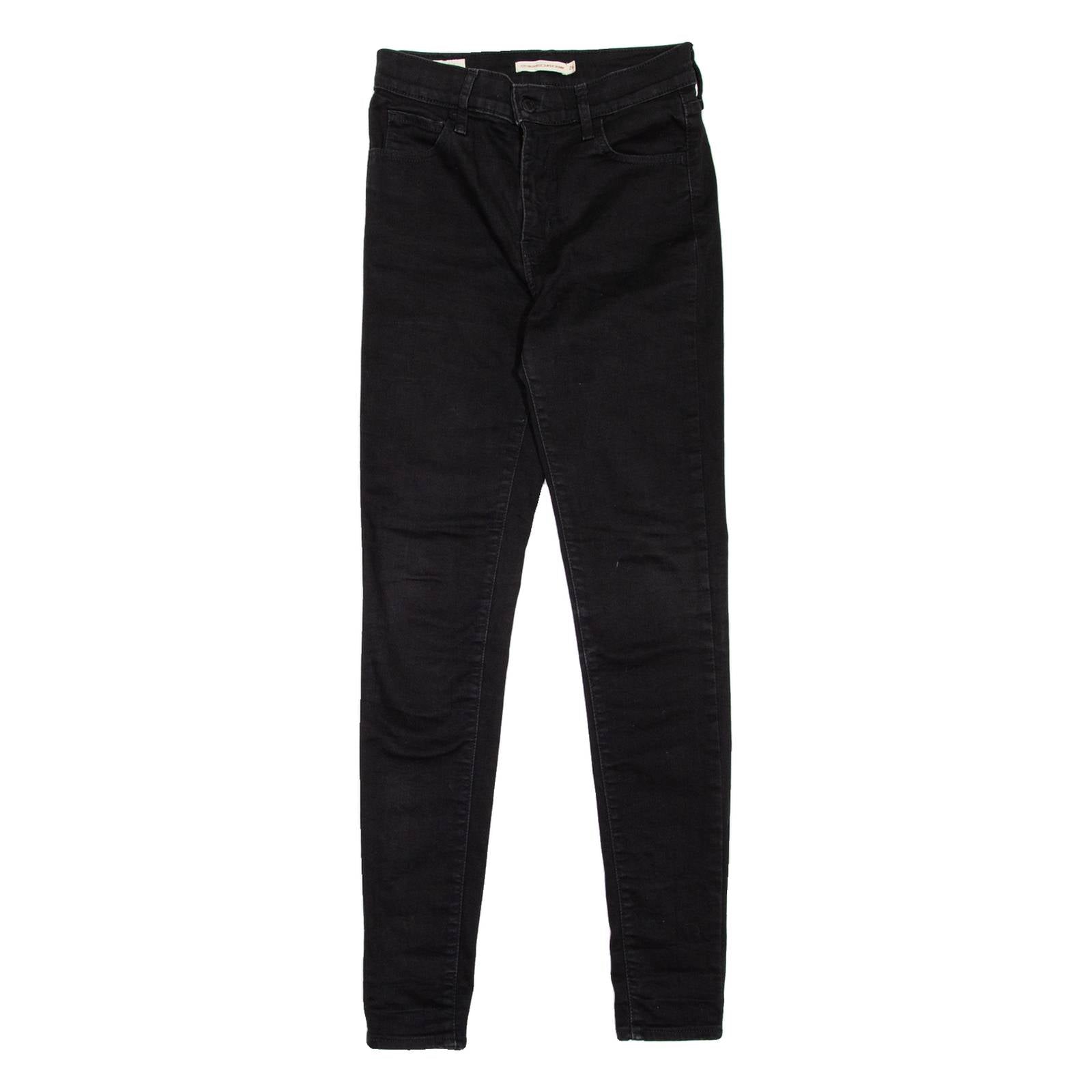 LEVI'S 720 High Rise BIG E Womens Jeans Black Slim Skinny W26 L30