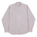 LEVI'S Mens Red & White Striped Shirt M Cotton Blend Button Front Classic Fit