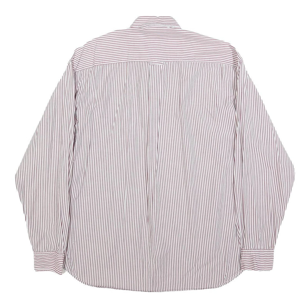 LEVI'S Mens Red & White Striped Shirt M Cotton Blend Button Front Classic Fit