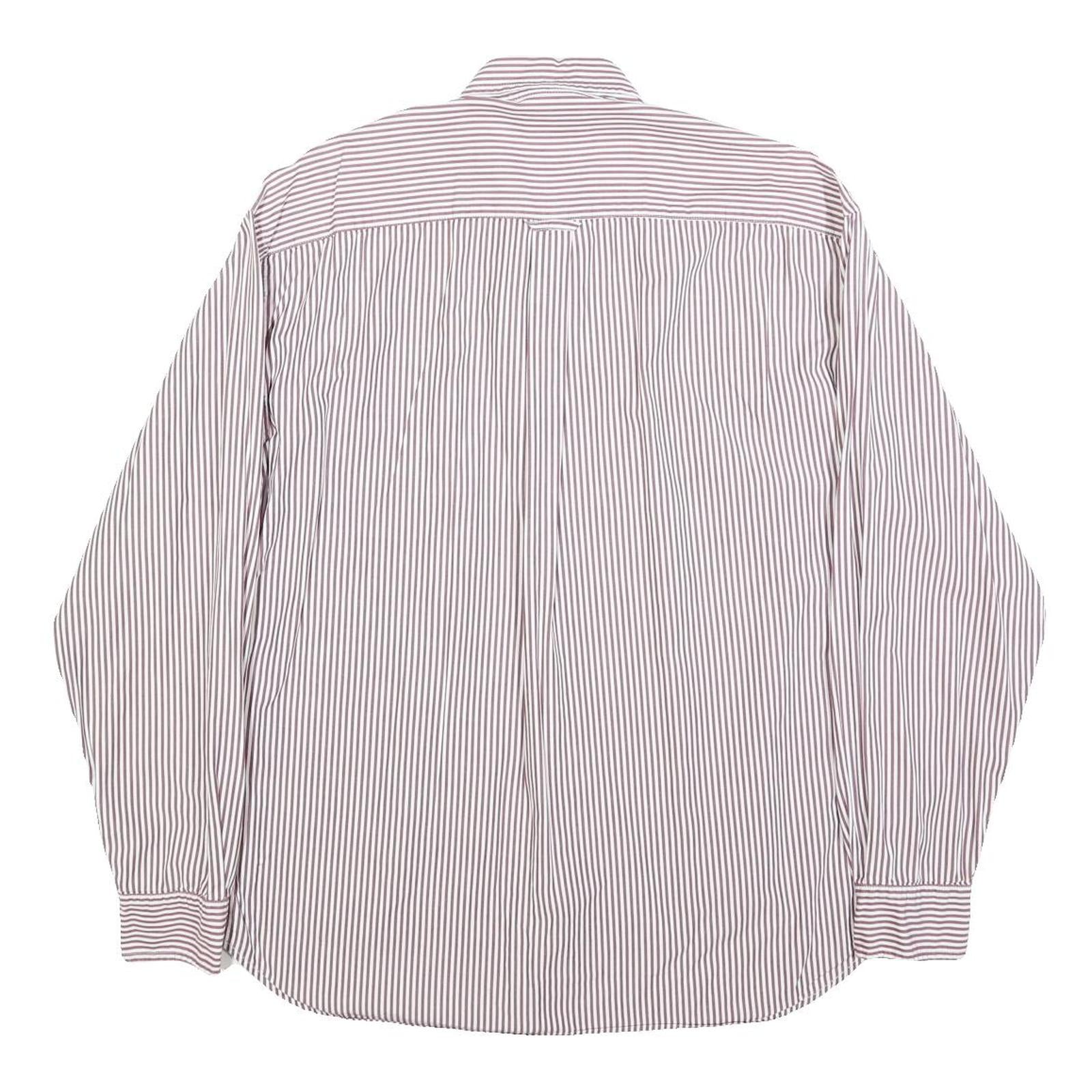 LEVI'S Mens Red & White Striped Shirt M Cotton Blend Button Front Classic Fit