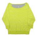 NIKE Womens Yellow & White Striped Plain Jumper Round Neck Basic Knit M