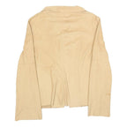 LOI COF OUE Womens Beige Long Sleeve Shirt M Tie Front Casual