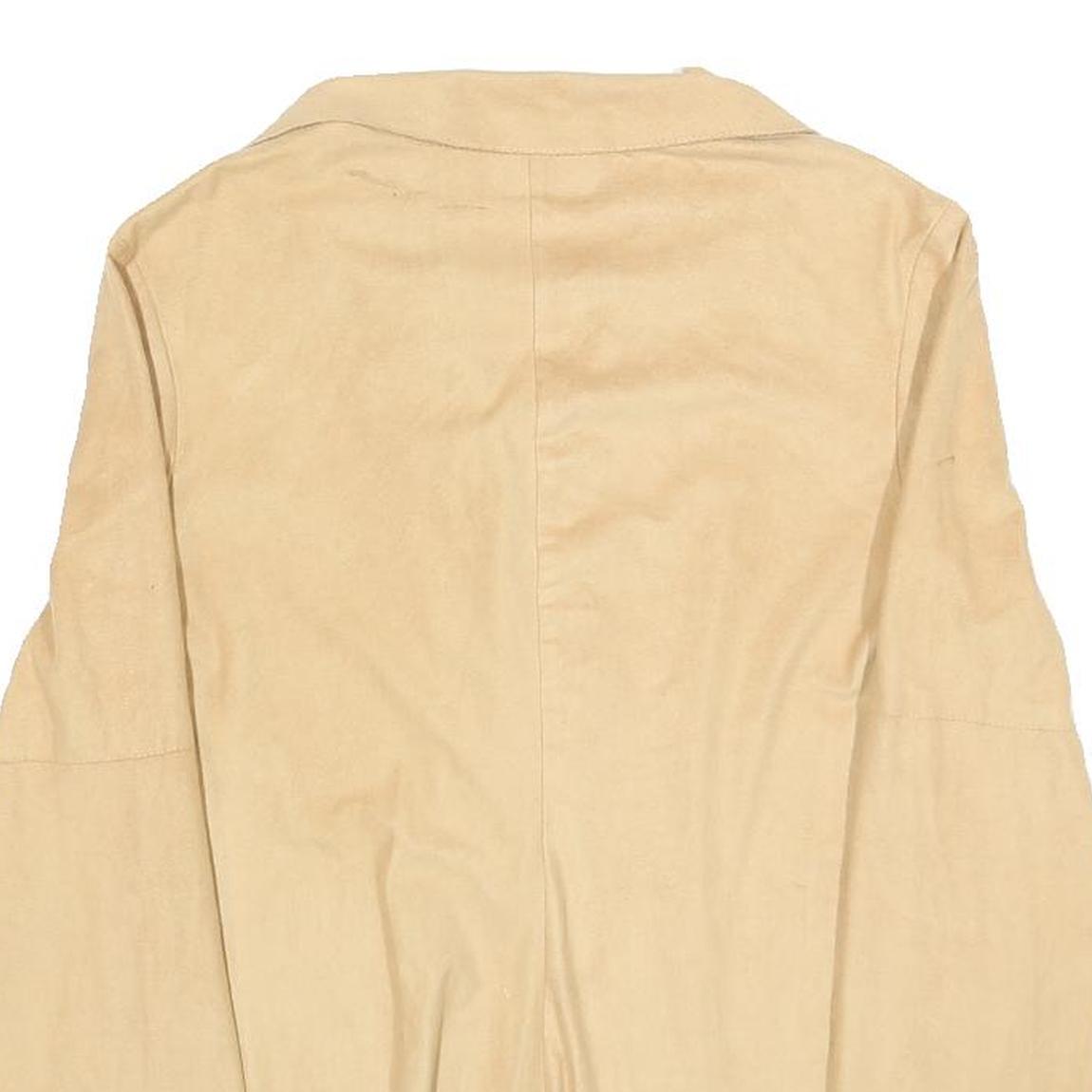 LOI COF OUE Womens Beige Long Sleeve Shirt M Tie Front Casual