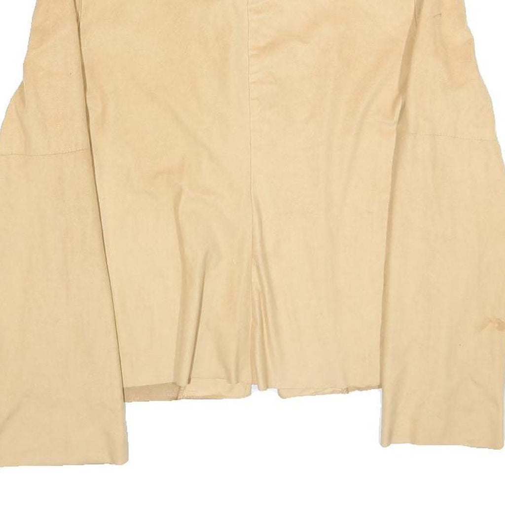 LOI COF OUE Womens Beige Long Sleeve Shirt M Tie Front Casual