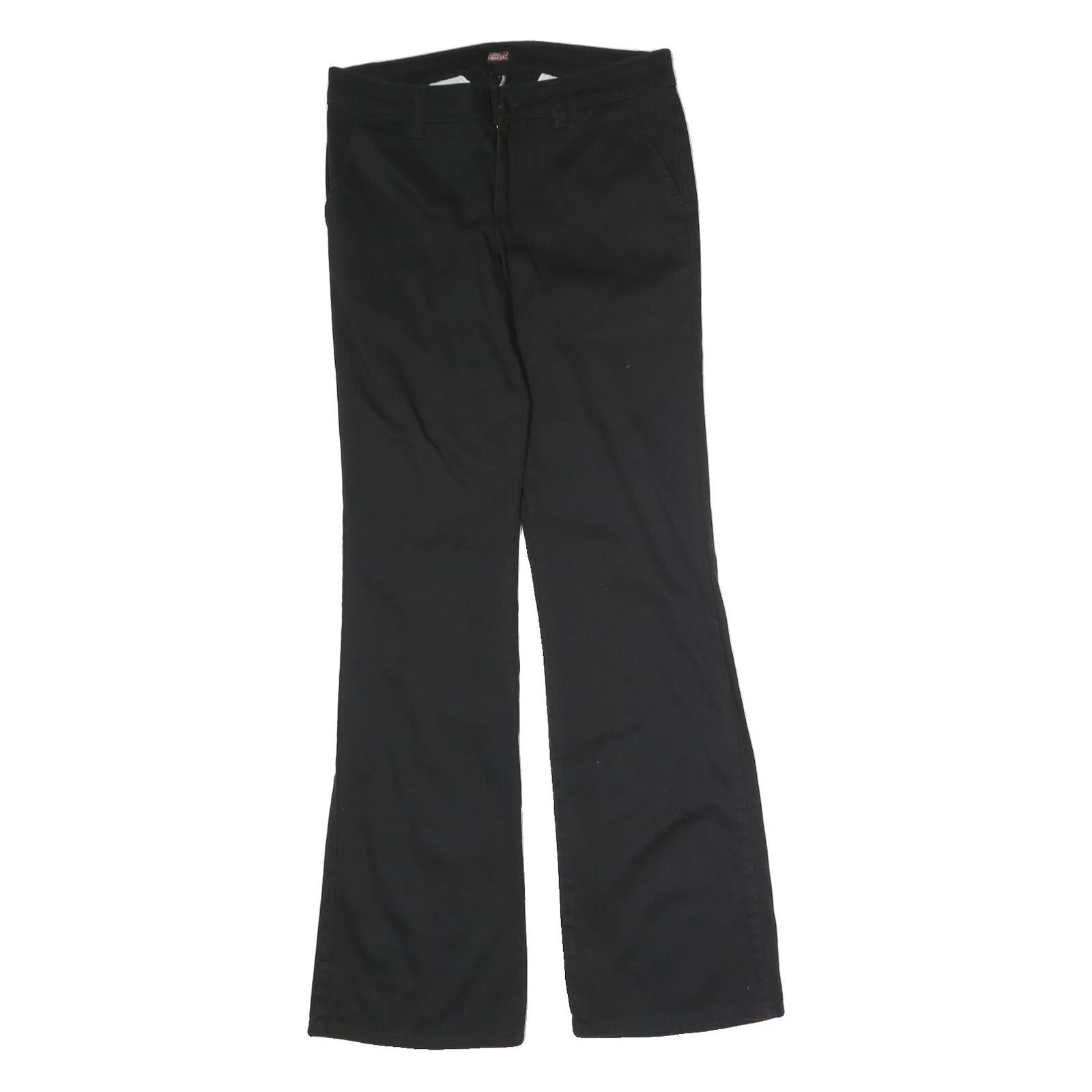 DICKIES Mens Cotton Black Regular Fit Straight Leg Trousers W28 L30 Workwear