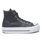 CONVERSE Chuck Taylor All Star Womens Black Leather High Top Trainers UK 3.5