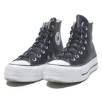 CONVERSE Chuck Taylor All Star Womens Black Leather High Top Trainers UK 3.5