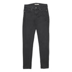 LEVI'S 711 Skinny Womens Jeans Black Slim Denim Raw W25 L30 Stretch
