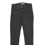 LEVI'S 711 Skinny Womens Jeans Black Slim Denim Raw W25 L30 Stretch