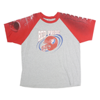 EVERYDAY LIFE Mens Grey & Red Red Pride Graphic T-Shirt XL Short Sleeve Crew