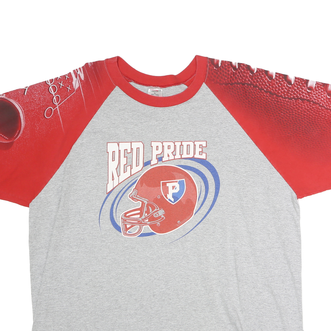 EVERYDAY LIFE Mens Grey & Red Red Pride Graphic T-Shirt XL Short Sleeve Crew