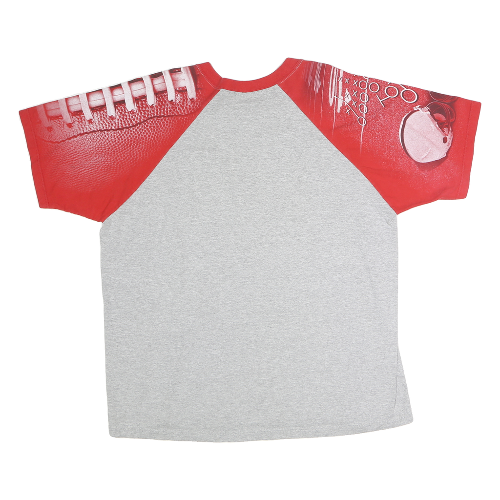 EVERYDAY LIFE Mens Grey & Red Red Pride Graphic T-Shirt XL Short Sleeve Crew