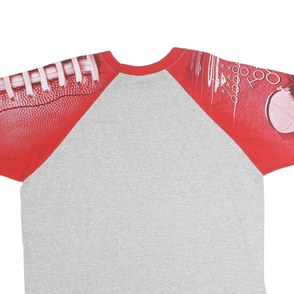 EVERYDAY LIFE Mens Grey & Red Red Pride Graphic T-Shirt XL Short Sleeve Crew