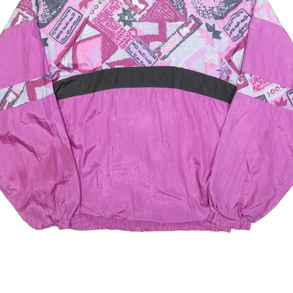 LUIGI LAMBERTO Mens Purple & Pink Printed Nylon Jacket M Lightweight Windbreaker