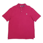CHAPS Mens Red Short Sleeve Polo Shirt XL Cotton Blend Classic Fit Casual