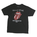 THE ROLLING STONES Mens Black L North American Tour 1975 Graphic T-Shirt Short