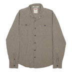 LEVI'S Mens Brown Check Shirt M Button Long Sleeve Casual Cotton Shirt