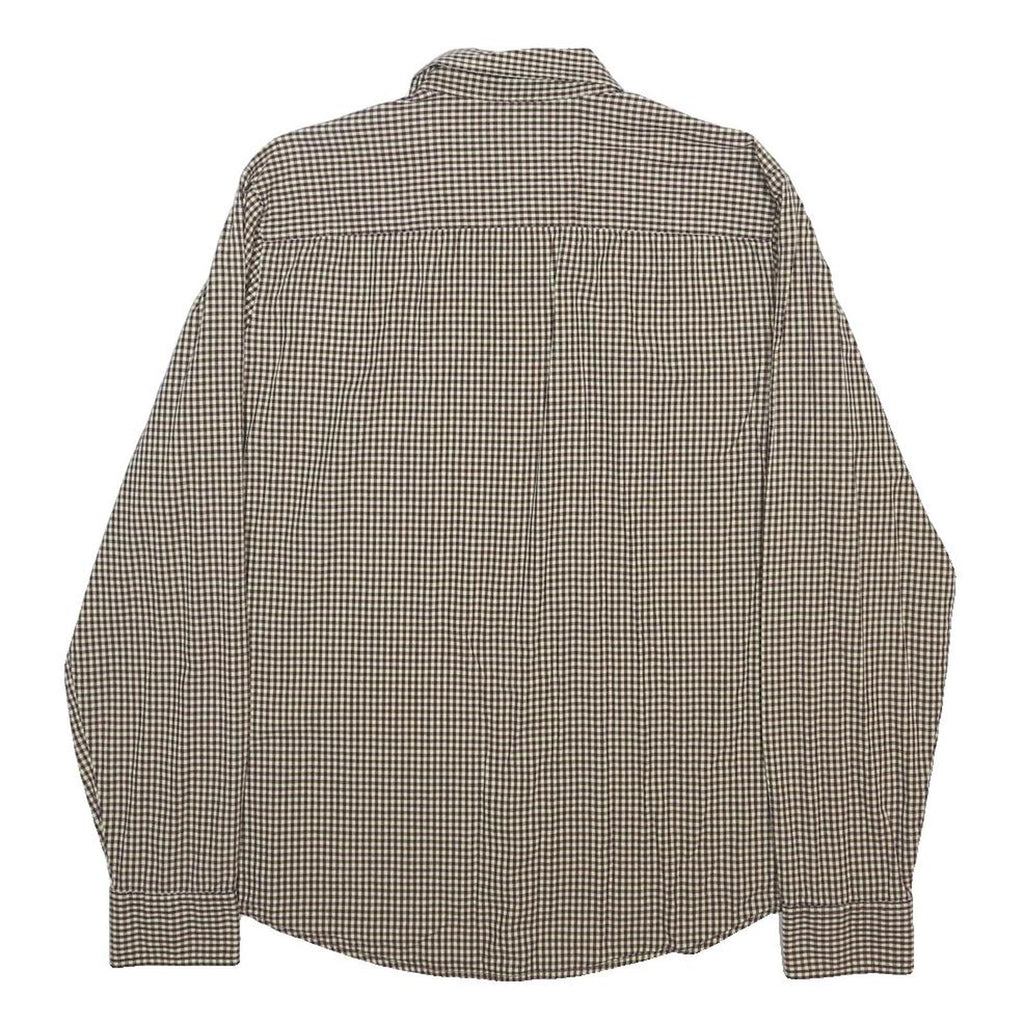 LEVI'S Mens Brown Check Shirt M Button Long Sleeve Casual Cotton Shirt
