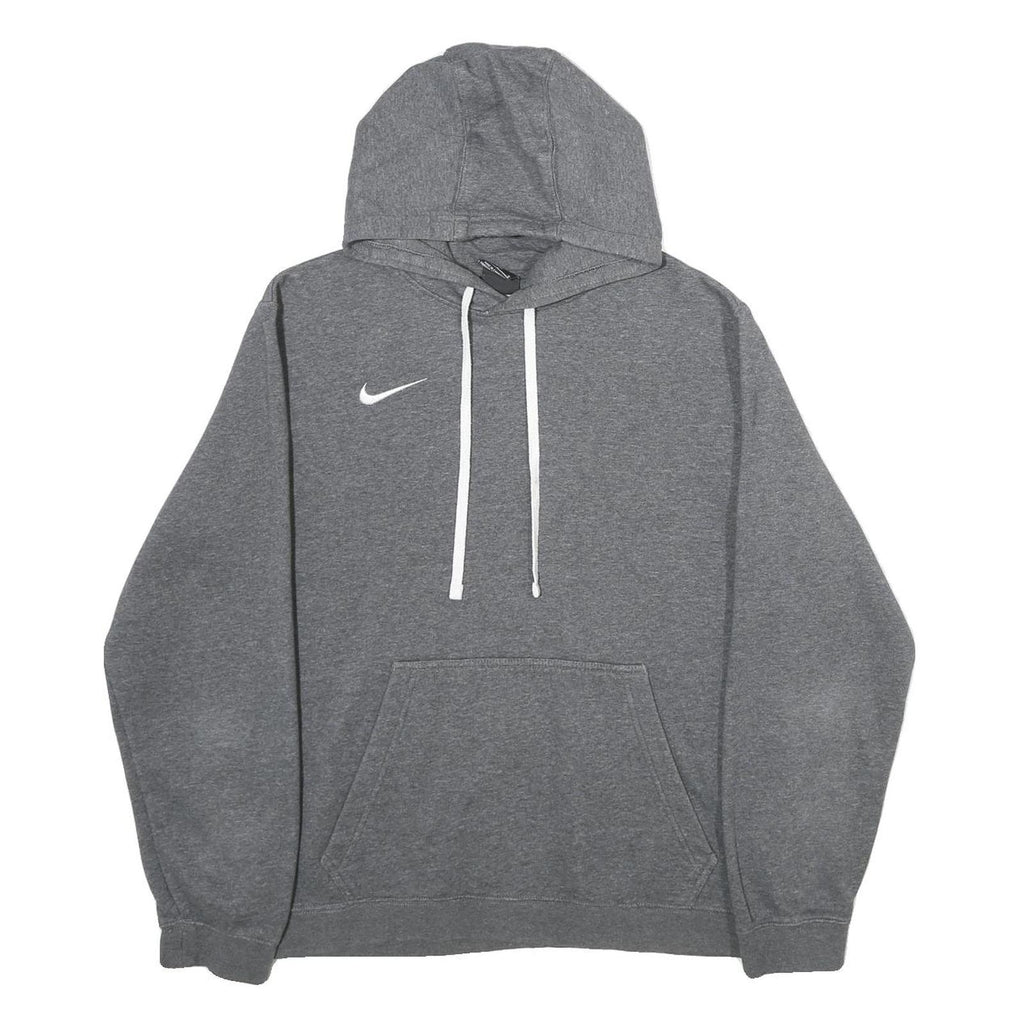 NIKE Mens Grey Hoodie L Cotton Blend Pullover Sports Sweatshirt