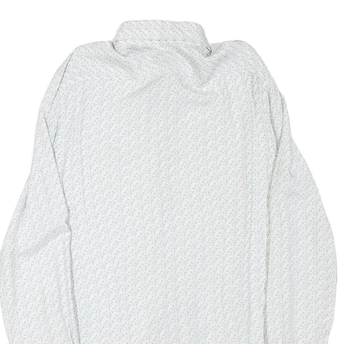 REISS Womens White & Black Patterned Shirt S Cotton Blend Formal Long Sleeve