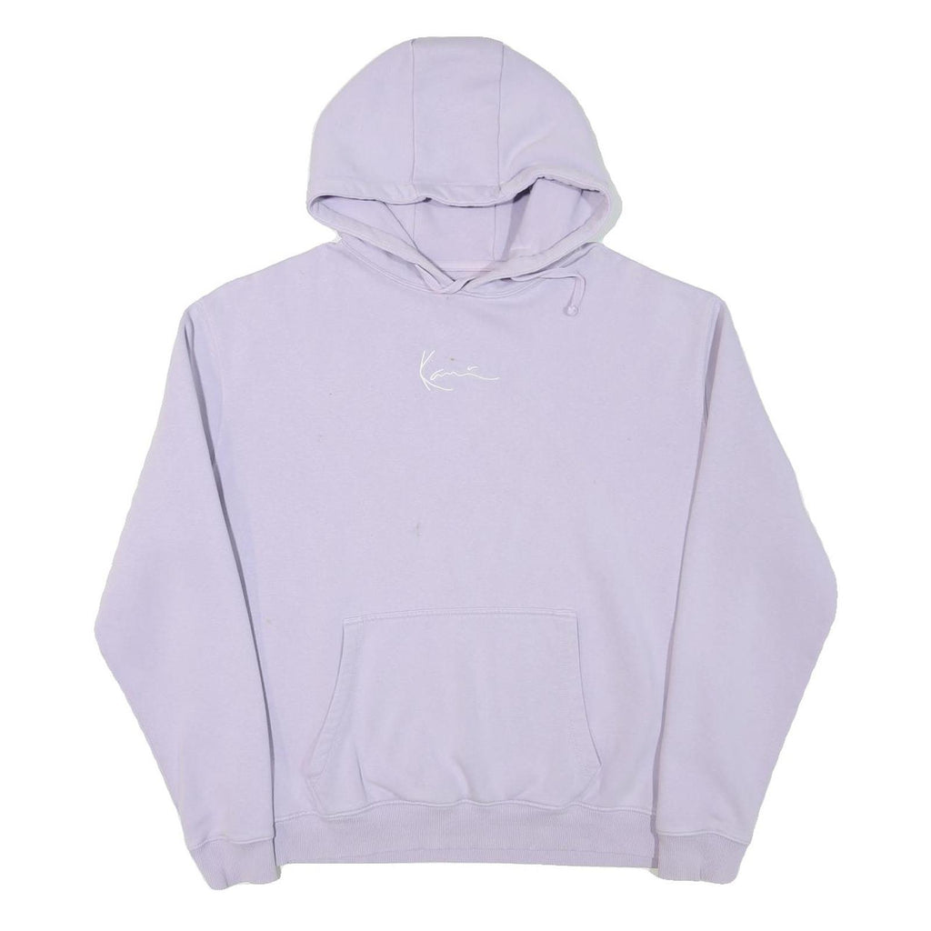 KARL KANI Mens Lilac Pullover Hoodie L Cotton Blend Casual Sweatshirt